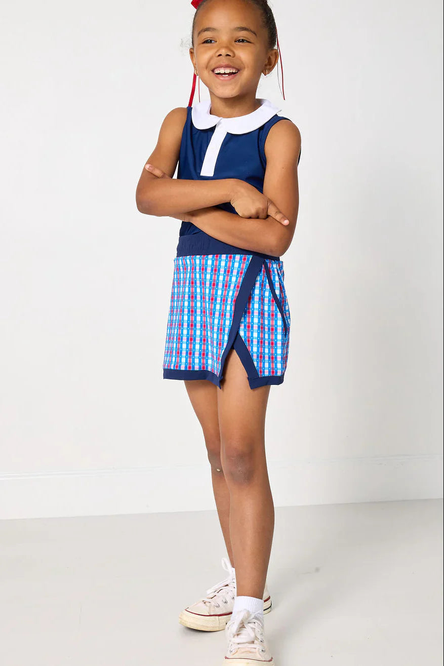 red white and gingham retro power skort