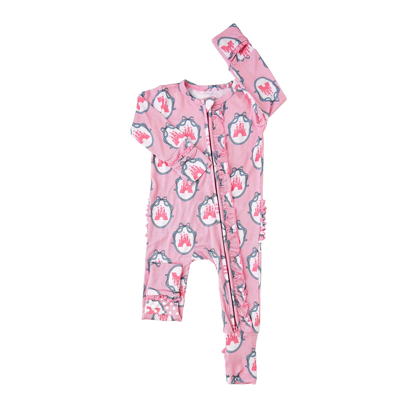 Maeve Castles Ruffle Zip Romper