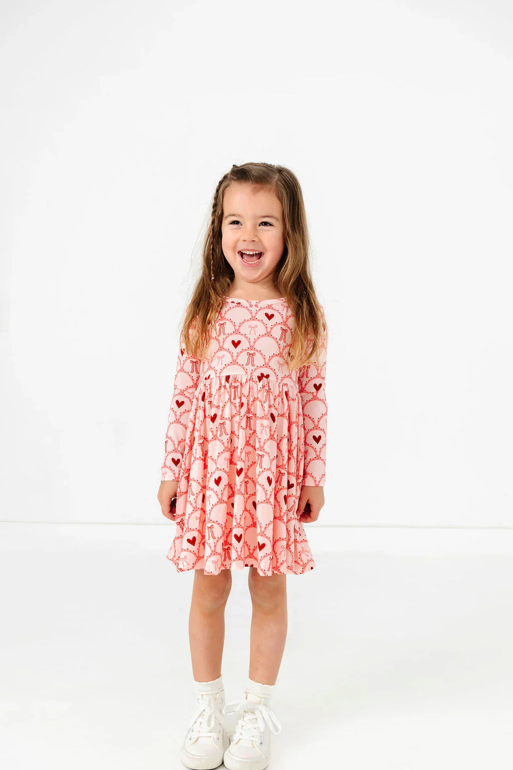 Love You Always Long Sleeve Twirl Dress