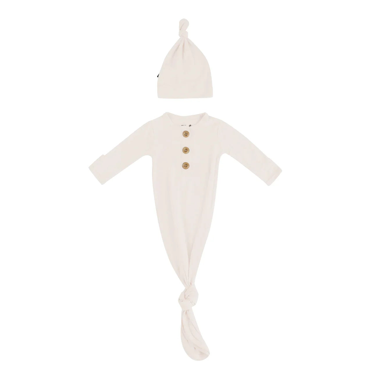 Kyte Baby - Knotted Gown with Hat Set in Oat
