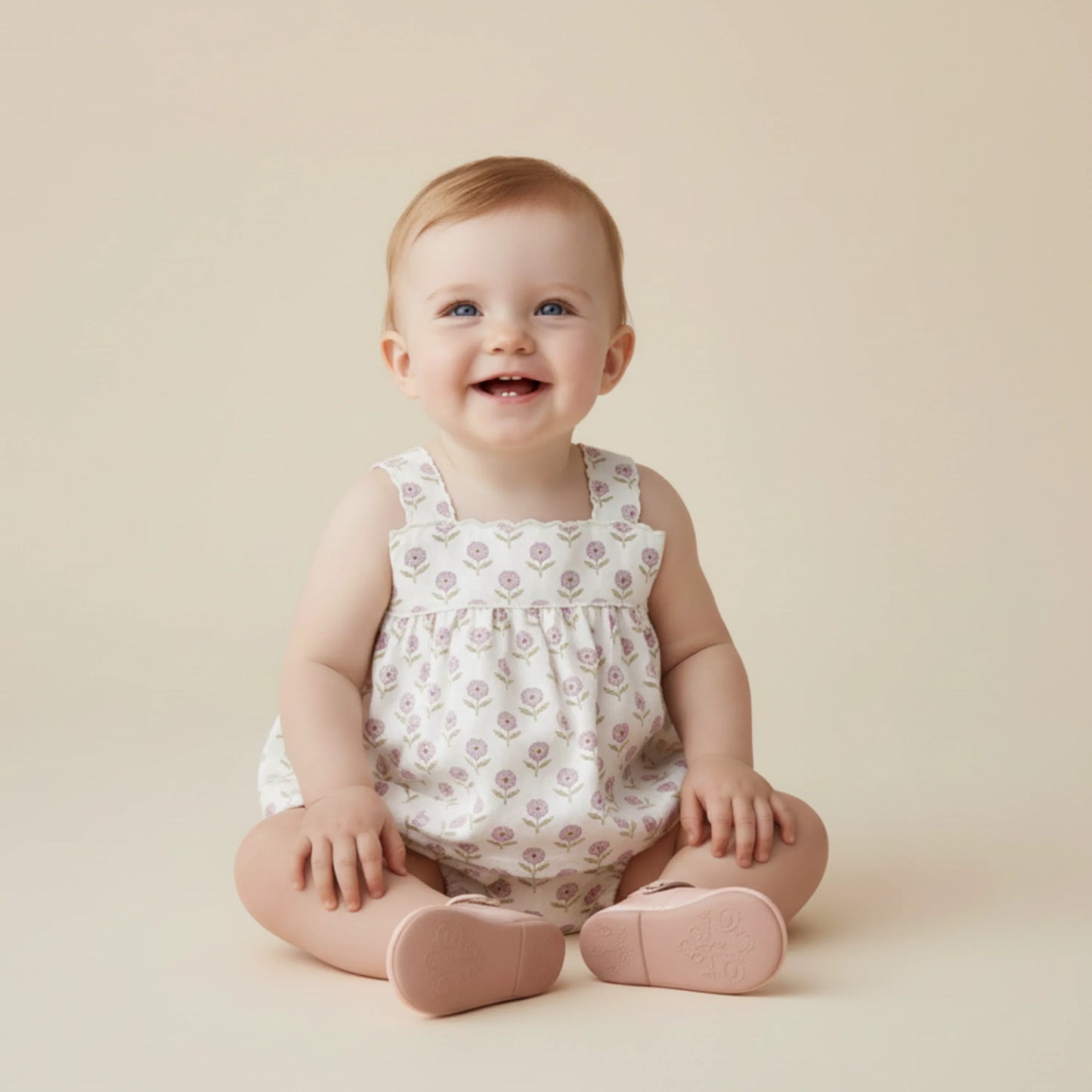 Lavender Organic Scalloped Top & Bloomers Set