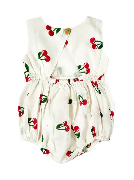 Cherry Back Cut Out Romper