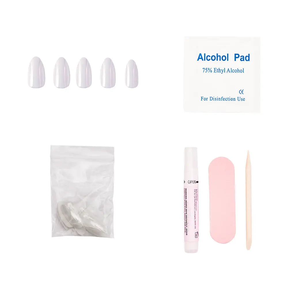Pearlescent White Moonlight Press-On Nails