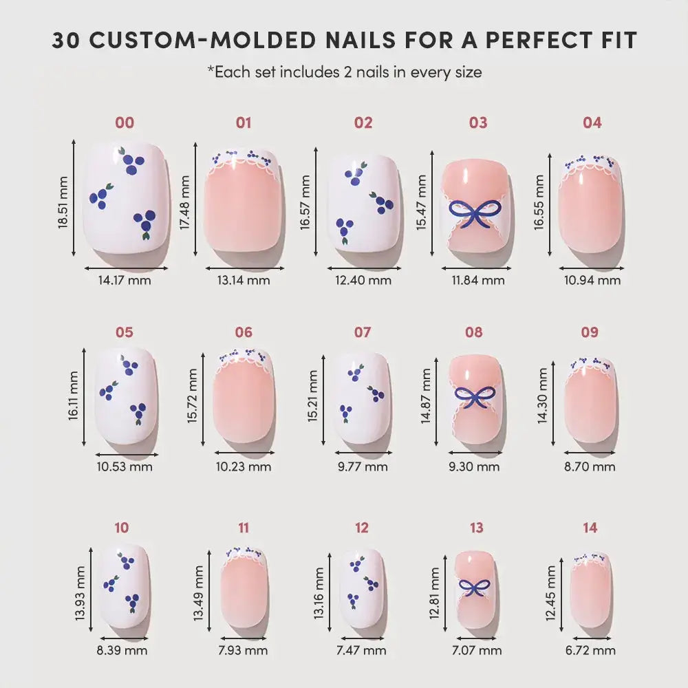 Blue A Kiss Press-On Nails | Short Squoval