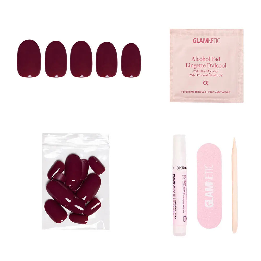 Berry Maroon Press-On Nails