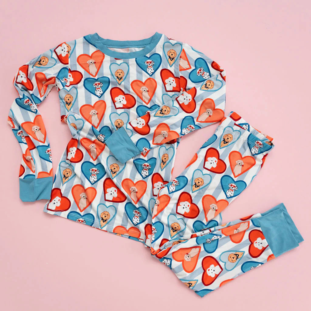 Blue Fur-Ever Valentine Two Piece Set