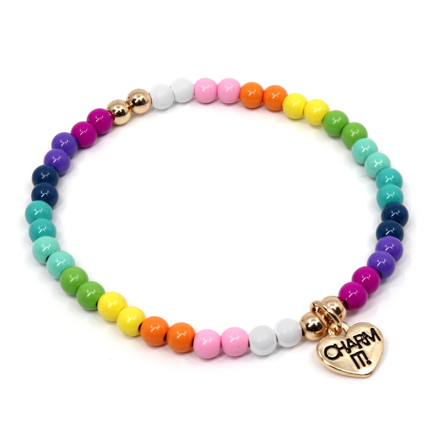 Charm It - Rainbow Bead Stretch Bracelet