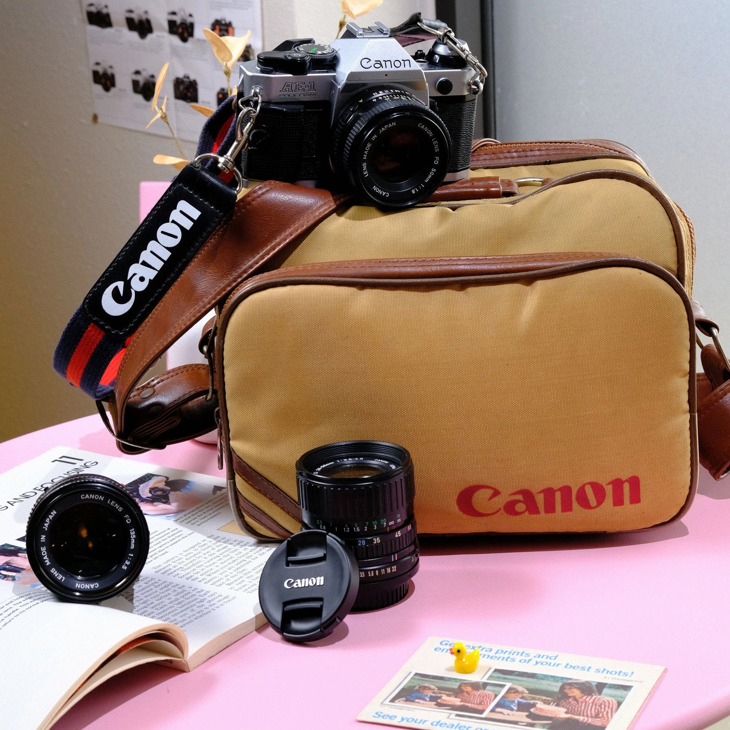 True Vintage: Canon Blue & Red Camera Strap (1980s)