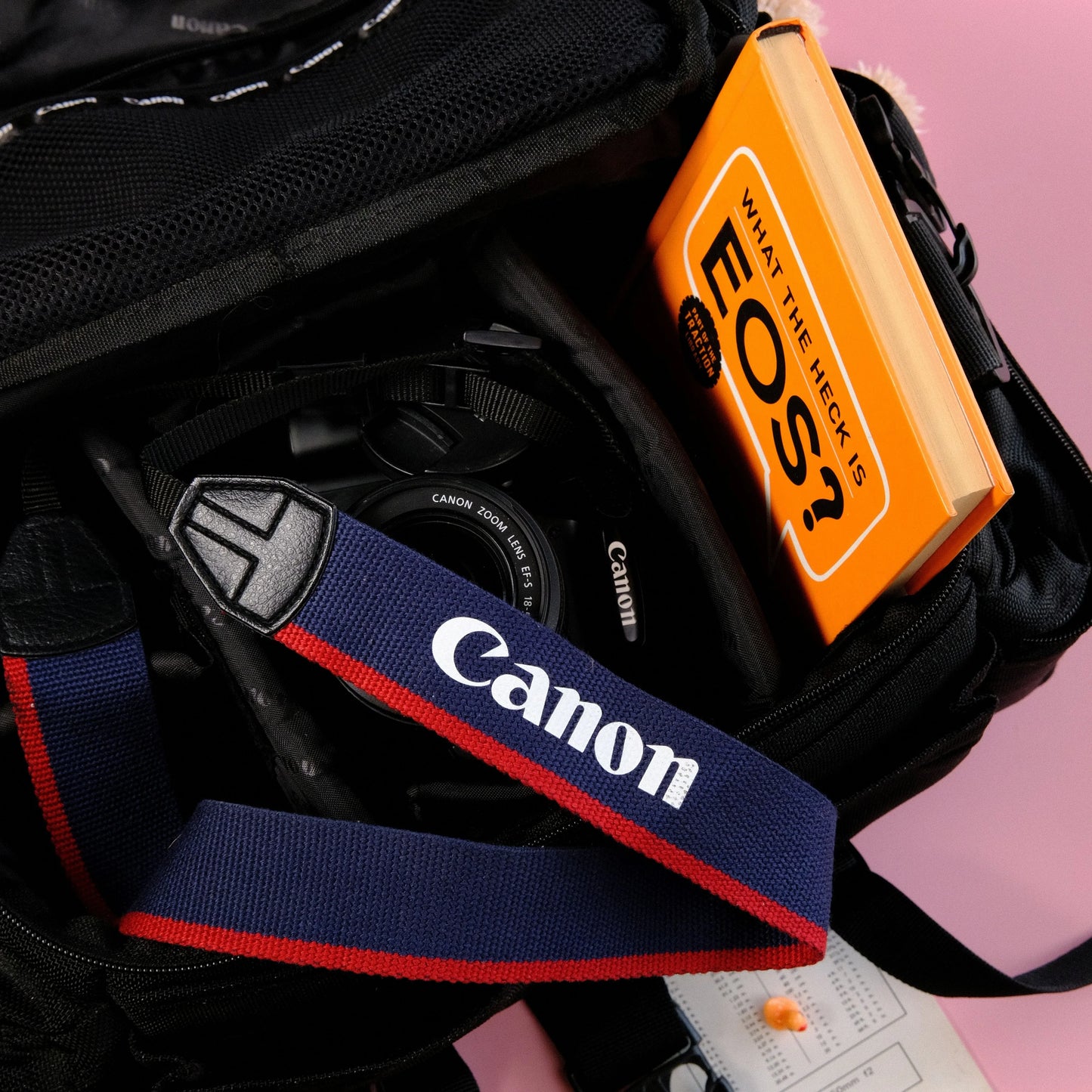 True Vintage: Blue and Red Canon EOS Woven Camera Strap (2000)
