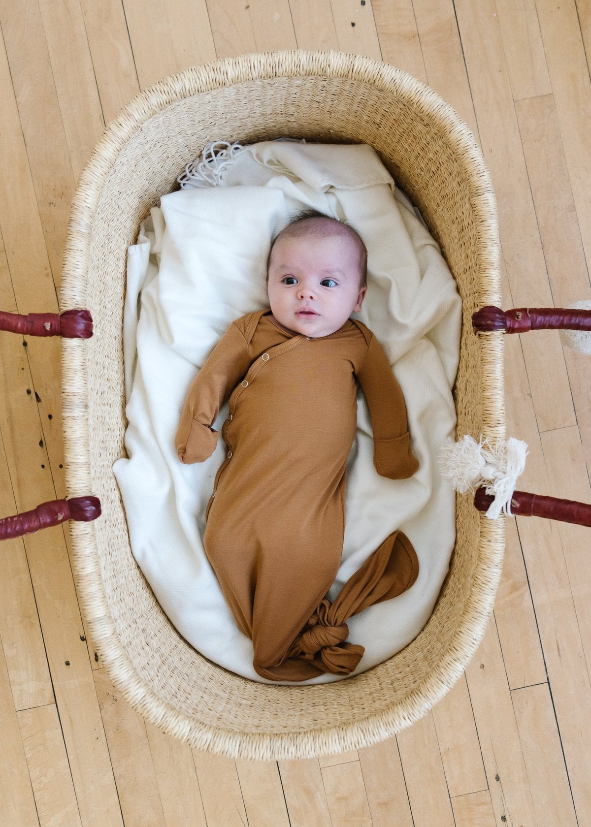 Copper Pearl - Newborn Knotted Gown - Camel