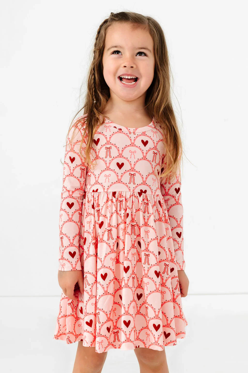 Love You Always Long Sleeve Twirl Dress