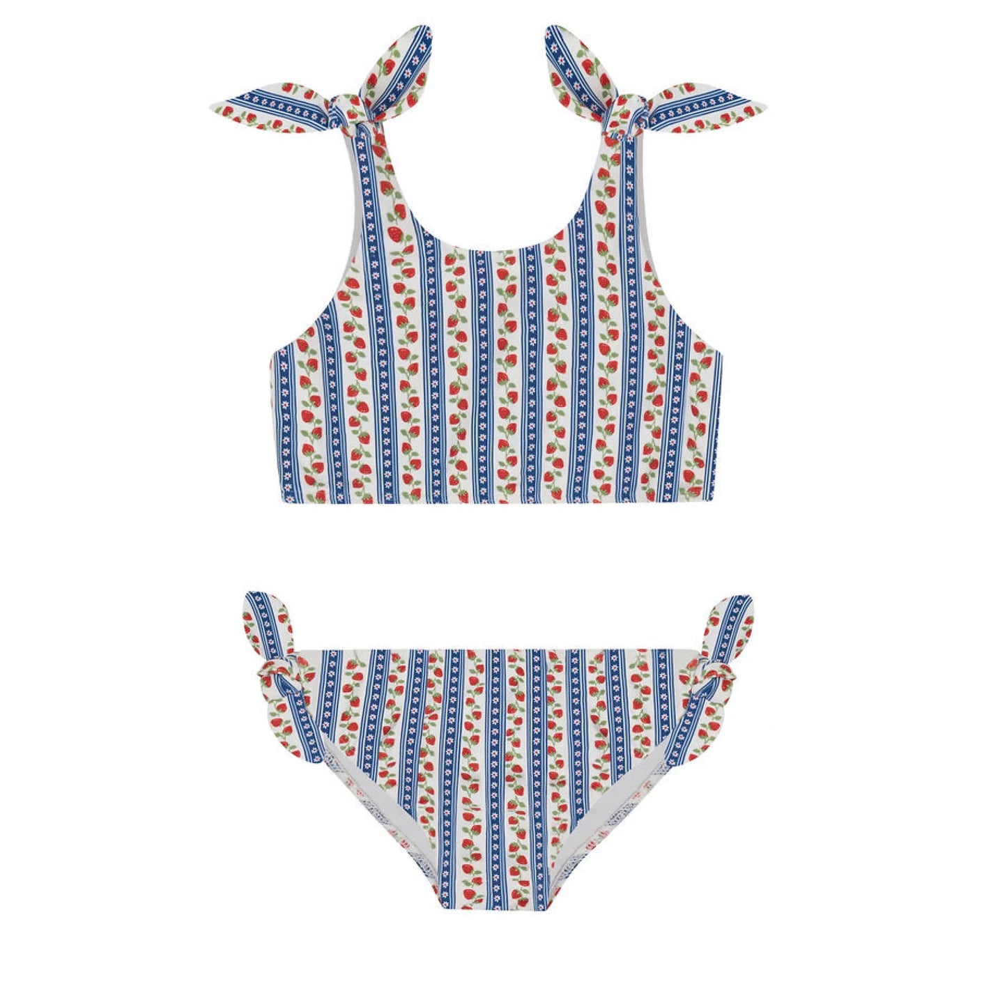 girls strawberry fields tie knot bikini