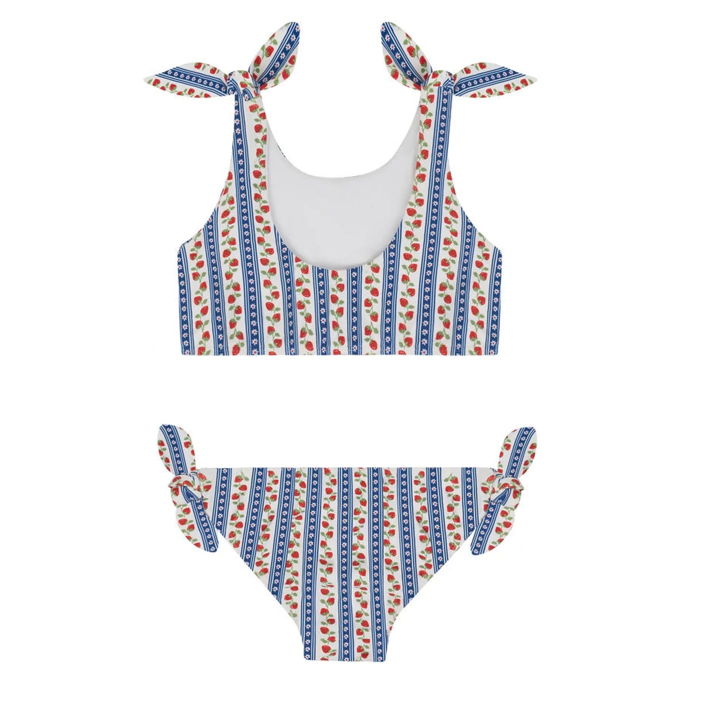 girls strawberry fields tie knot bikini