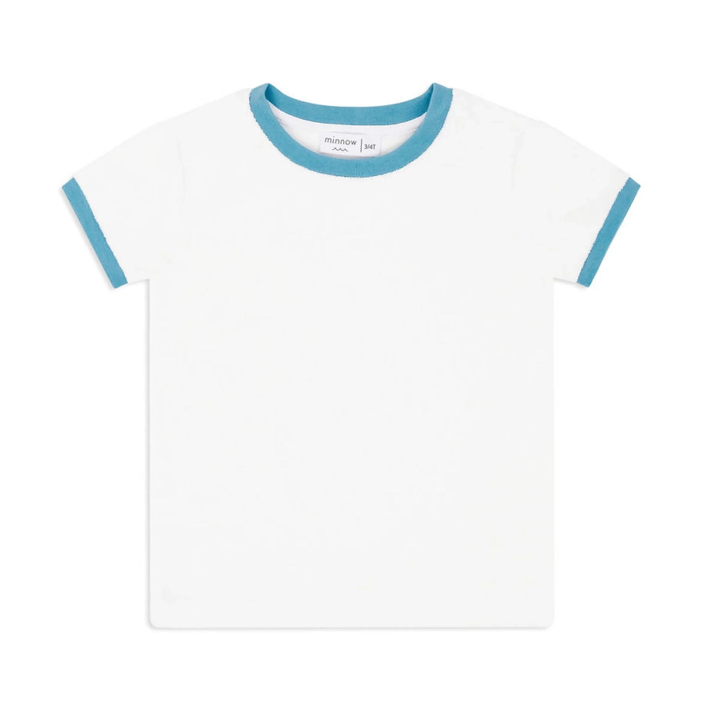 unisex white french terry ringer tee