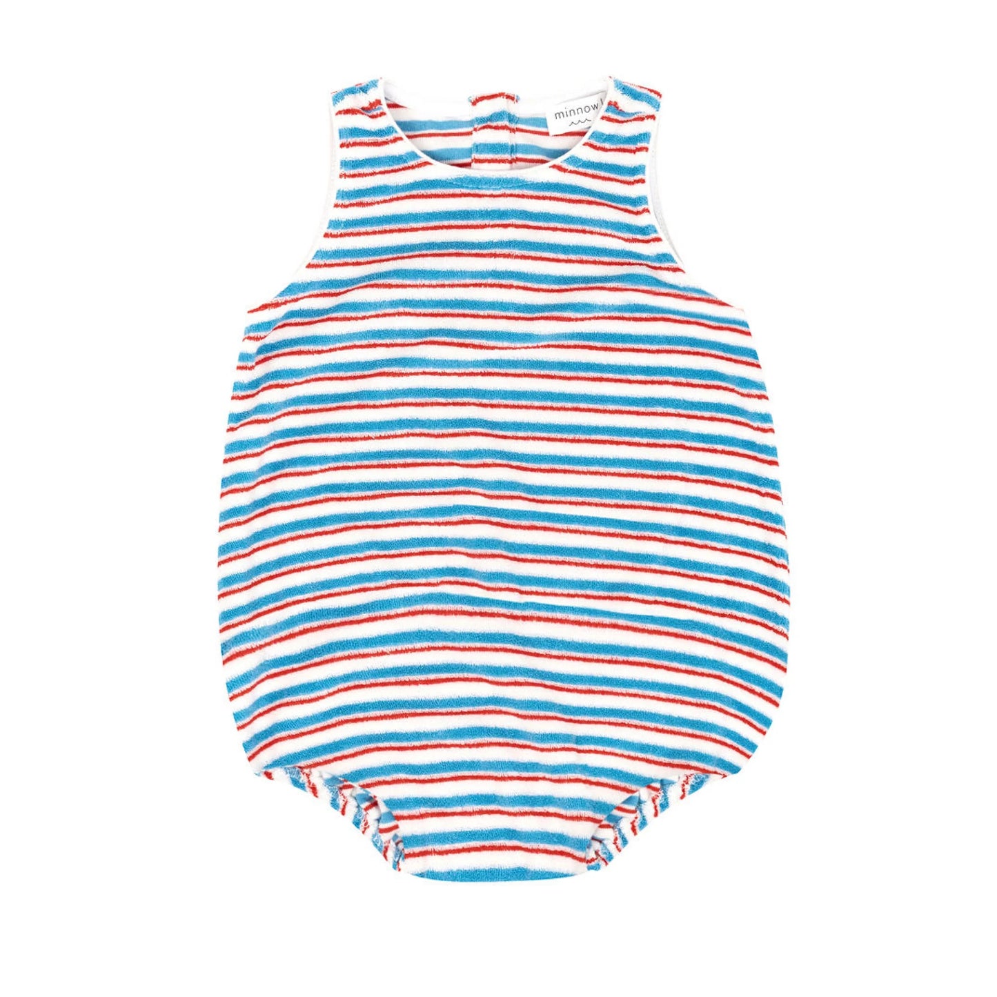 baby stripe french terry bubble romper