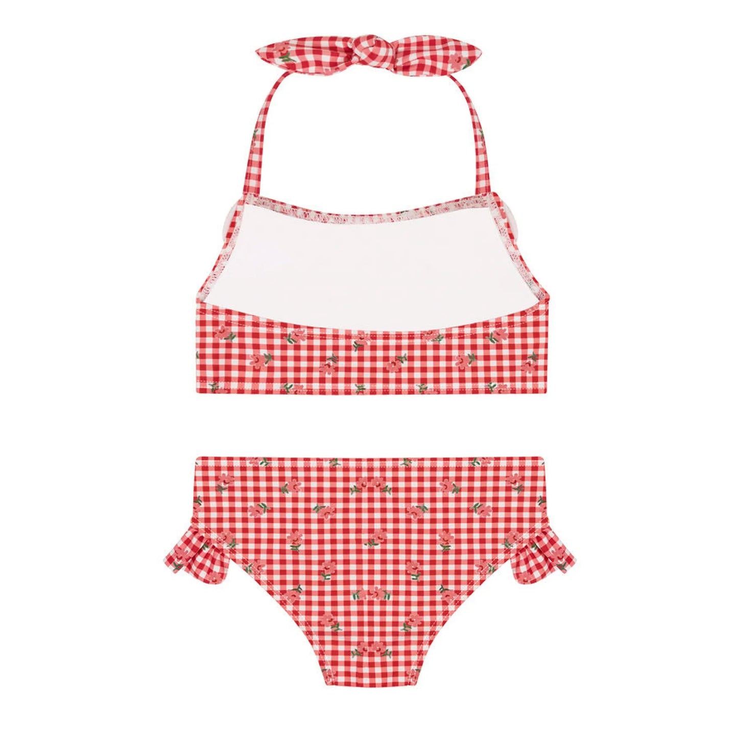 girls floral gingham halter scoop neck two piece