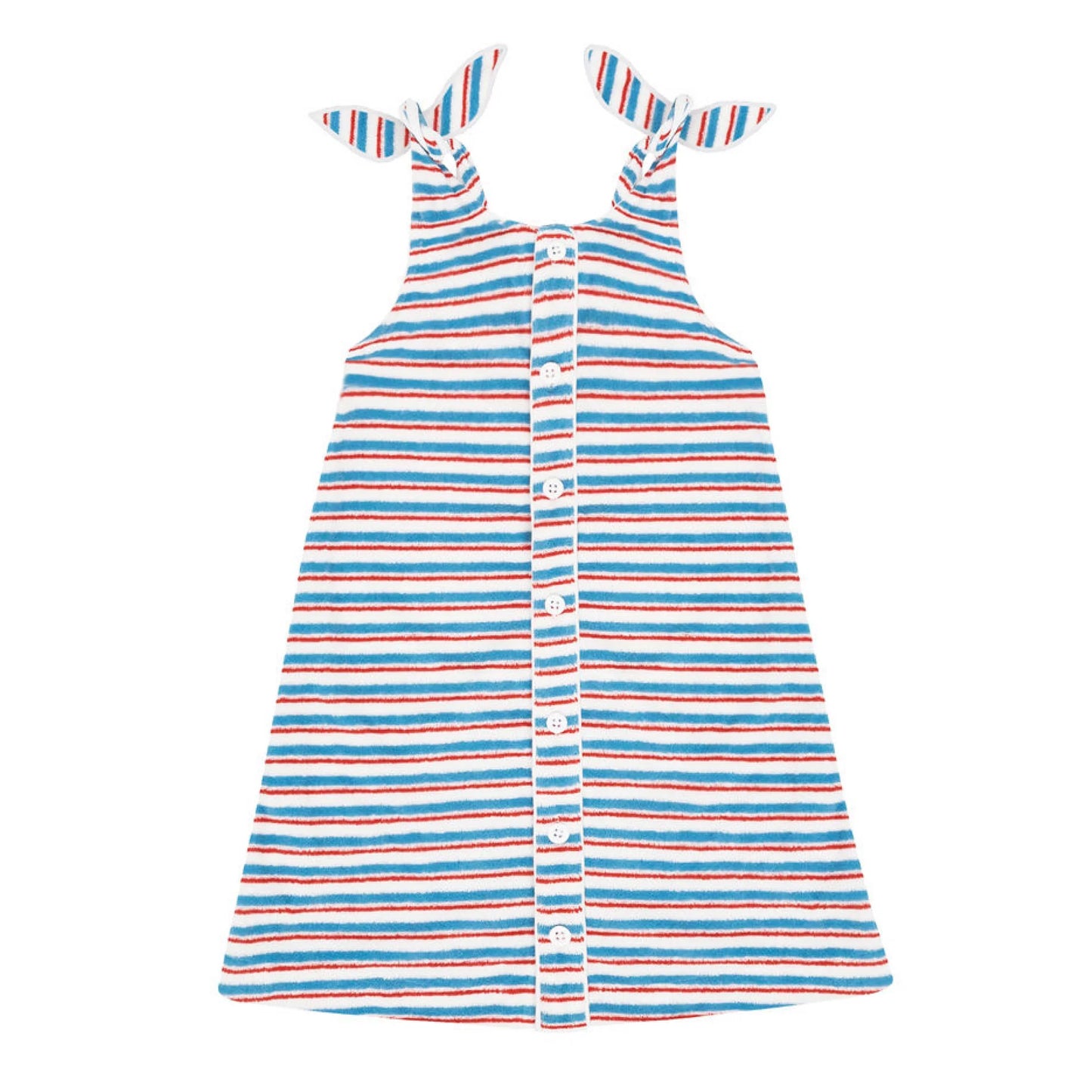 girls stripe french terry tie knot dress