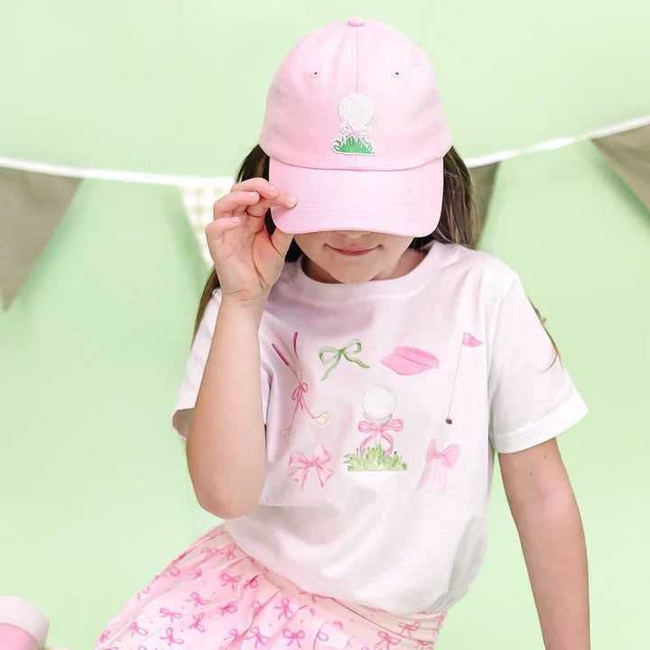 Golf Tee Bow Patch Baseball Hat - Ballet