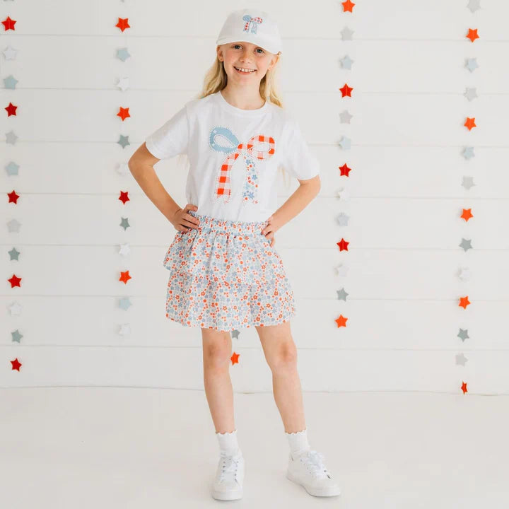 Patriotic Floral Skort