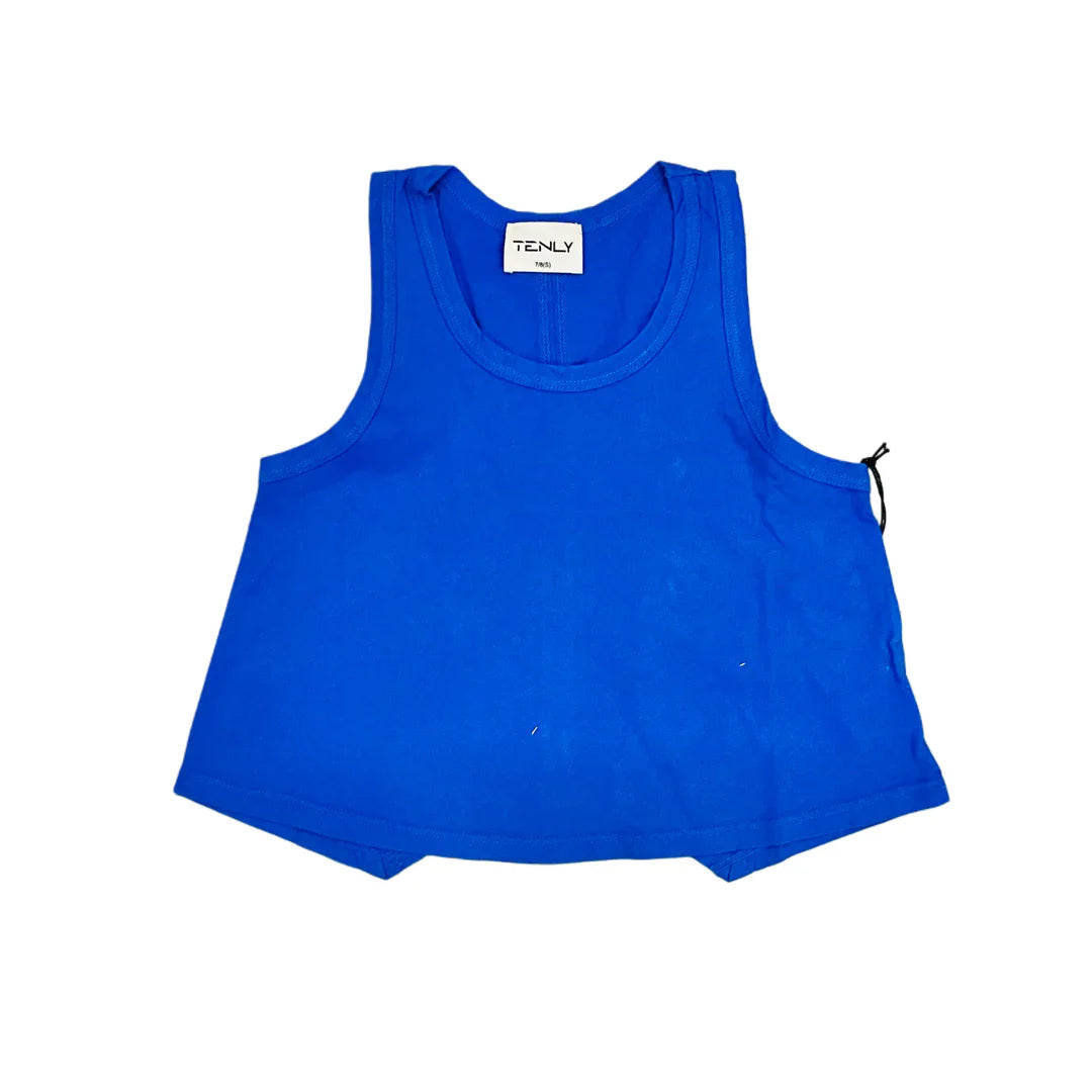 Bali Blue Cotton Jersey Flared Racer Tank