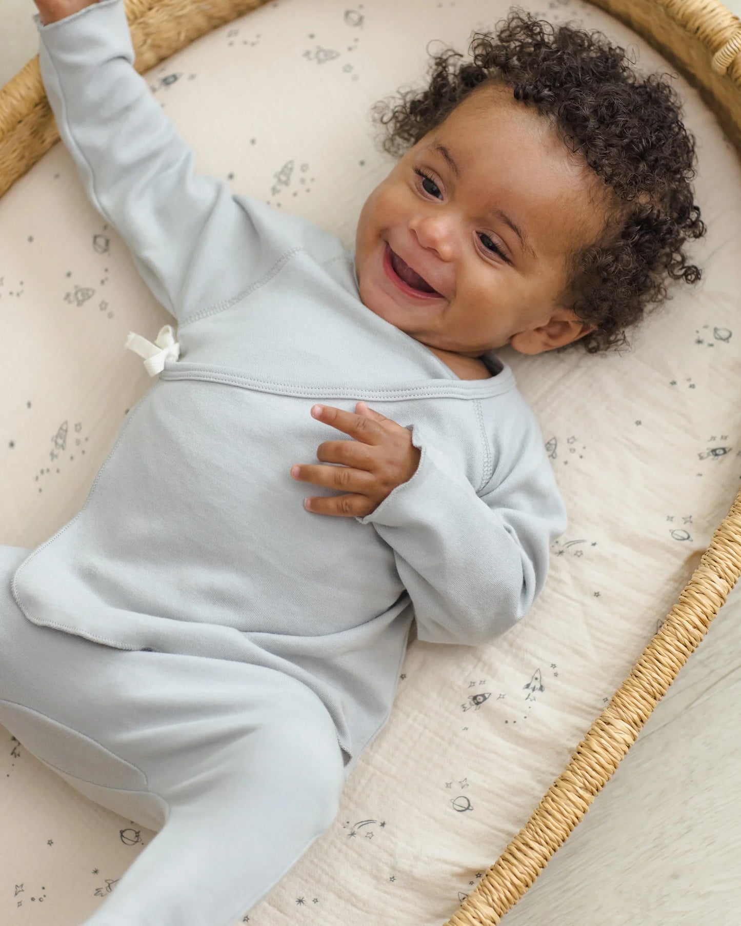 Sky Wrap Top + Footed Pant Set