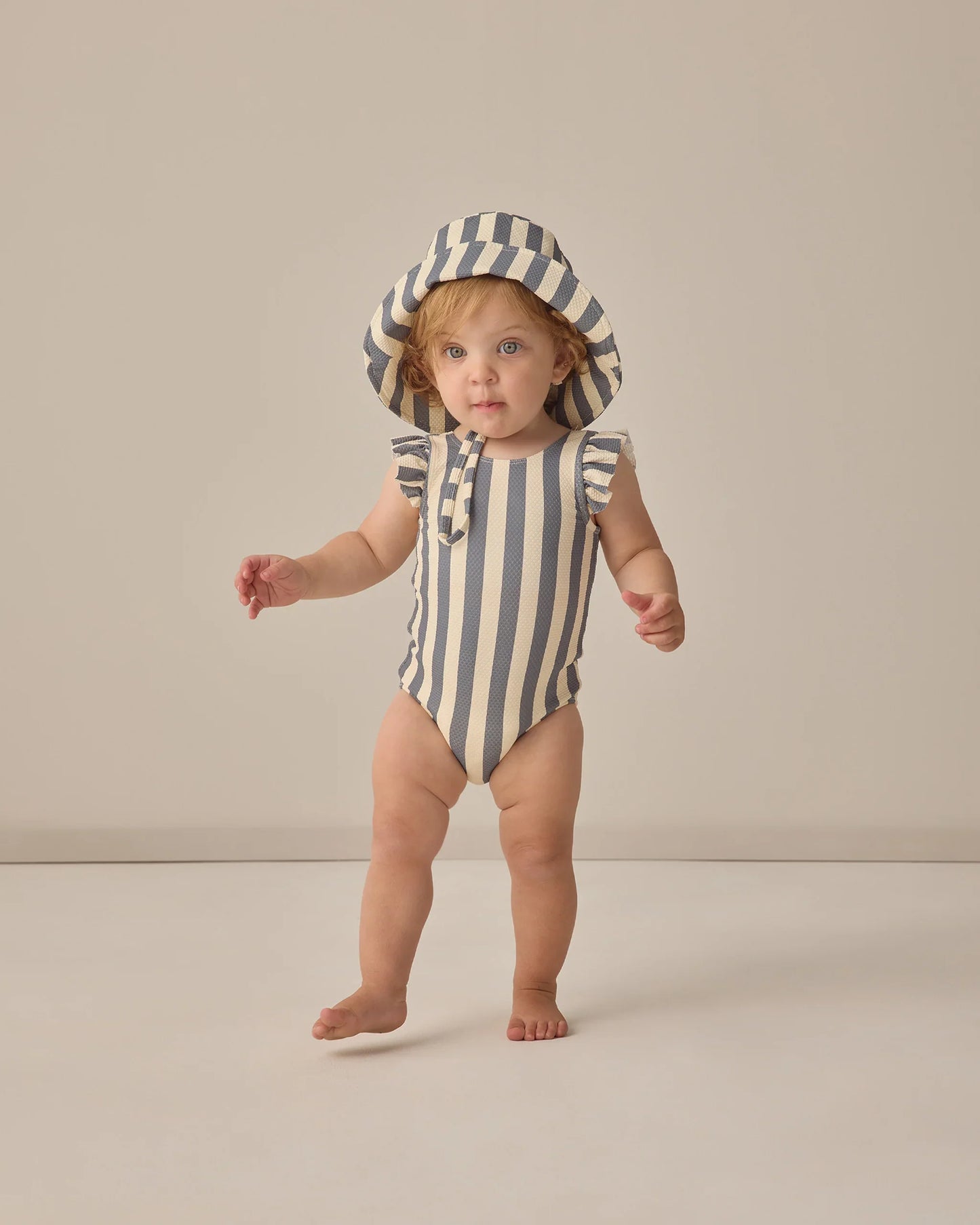 Retro Ocean Stripe Scoop Back One Piece Swimsuit
