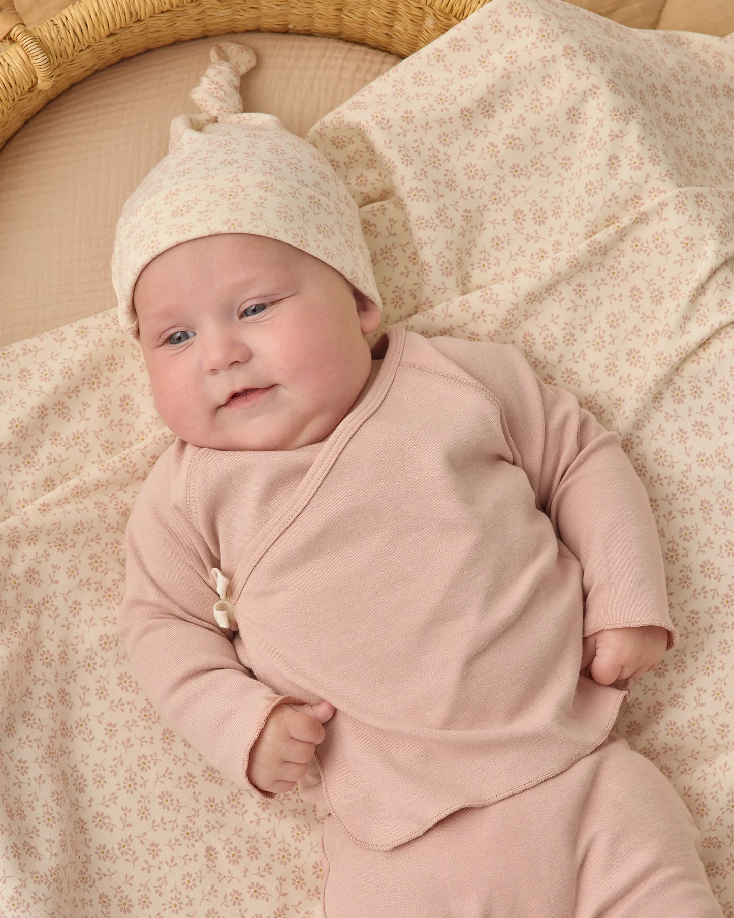 Blush Wrap Top + Footed Pant Set
