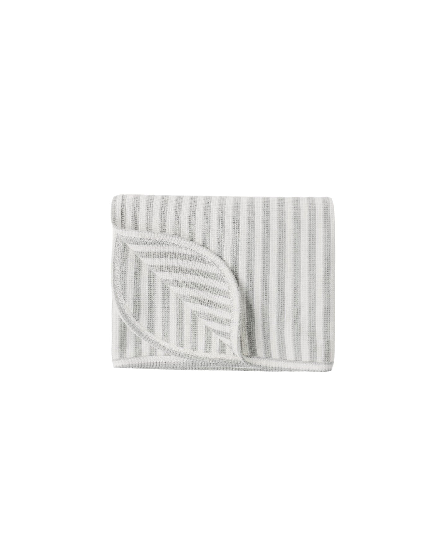 Sage Stripe Waffle Baby Blanket