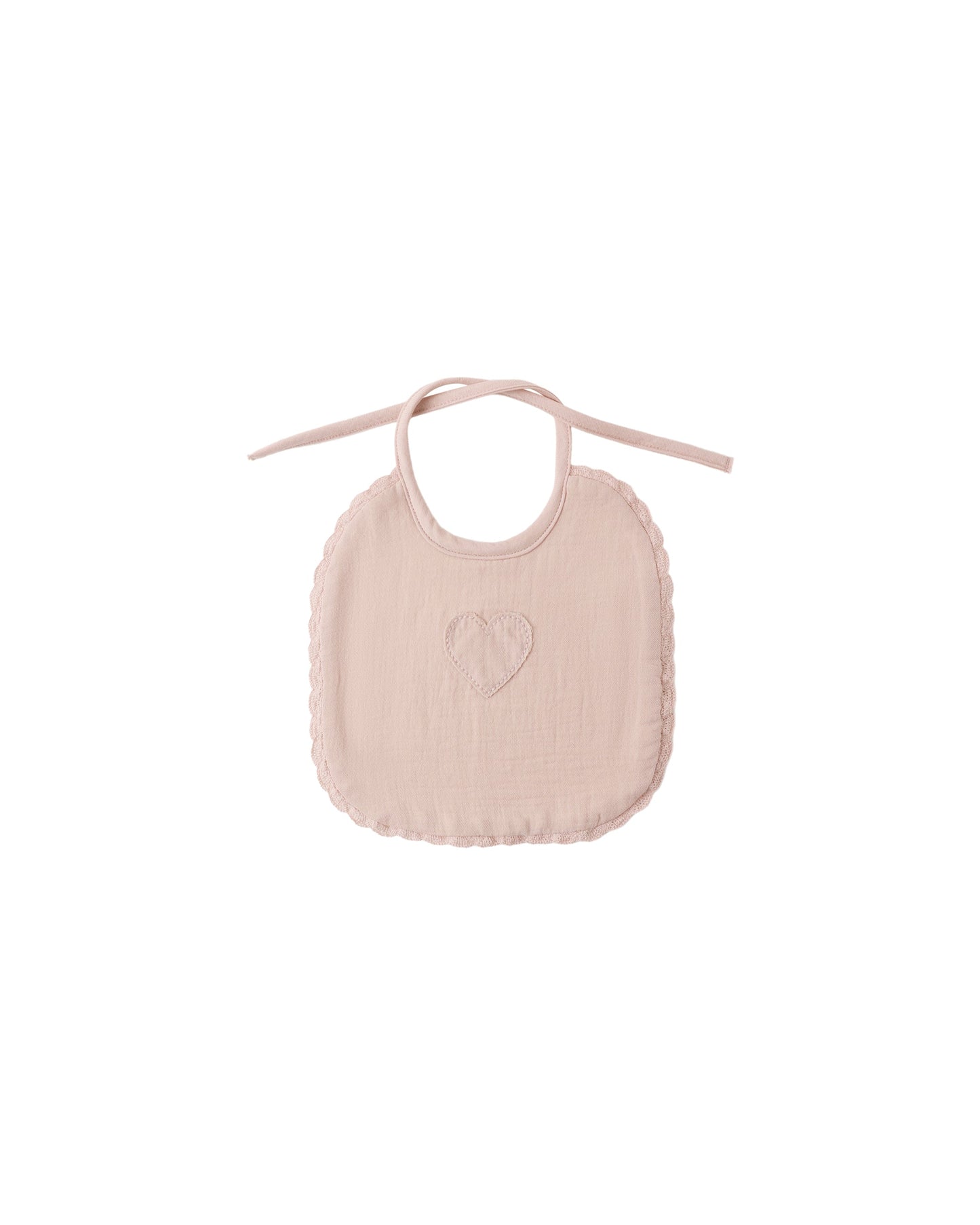 Blush Woven Tie Bib