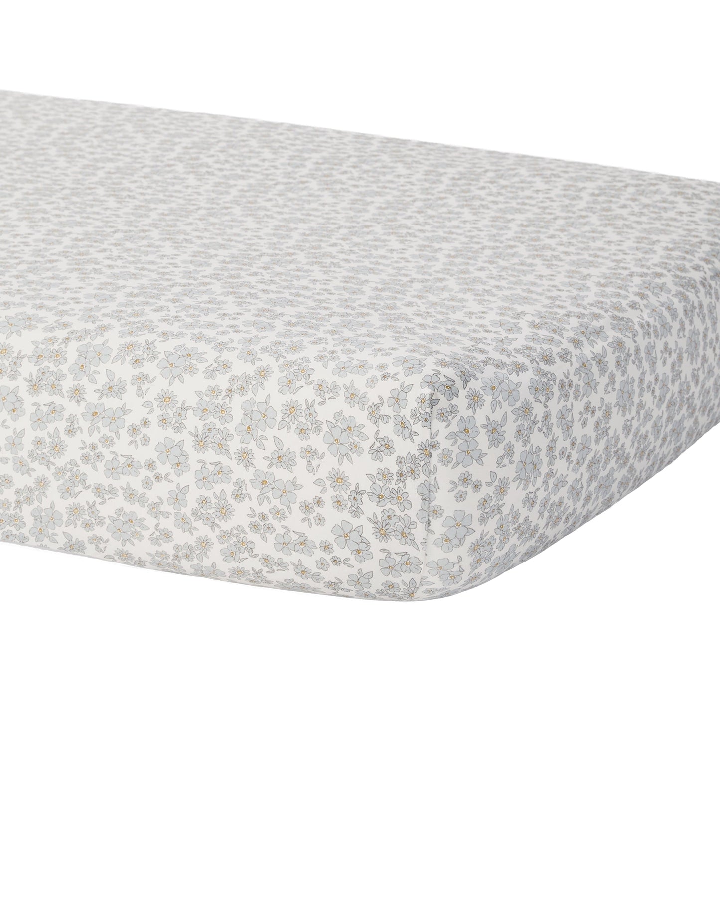 Blue Floral Bamboo Crib Sheet