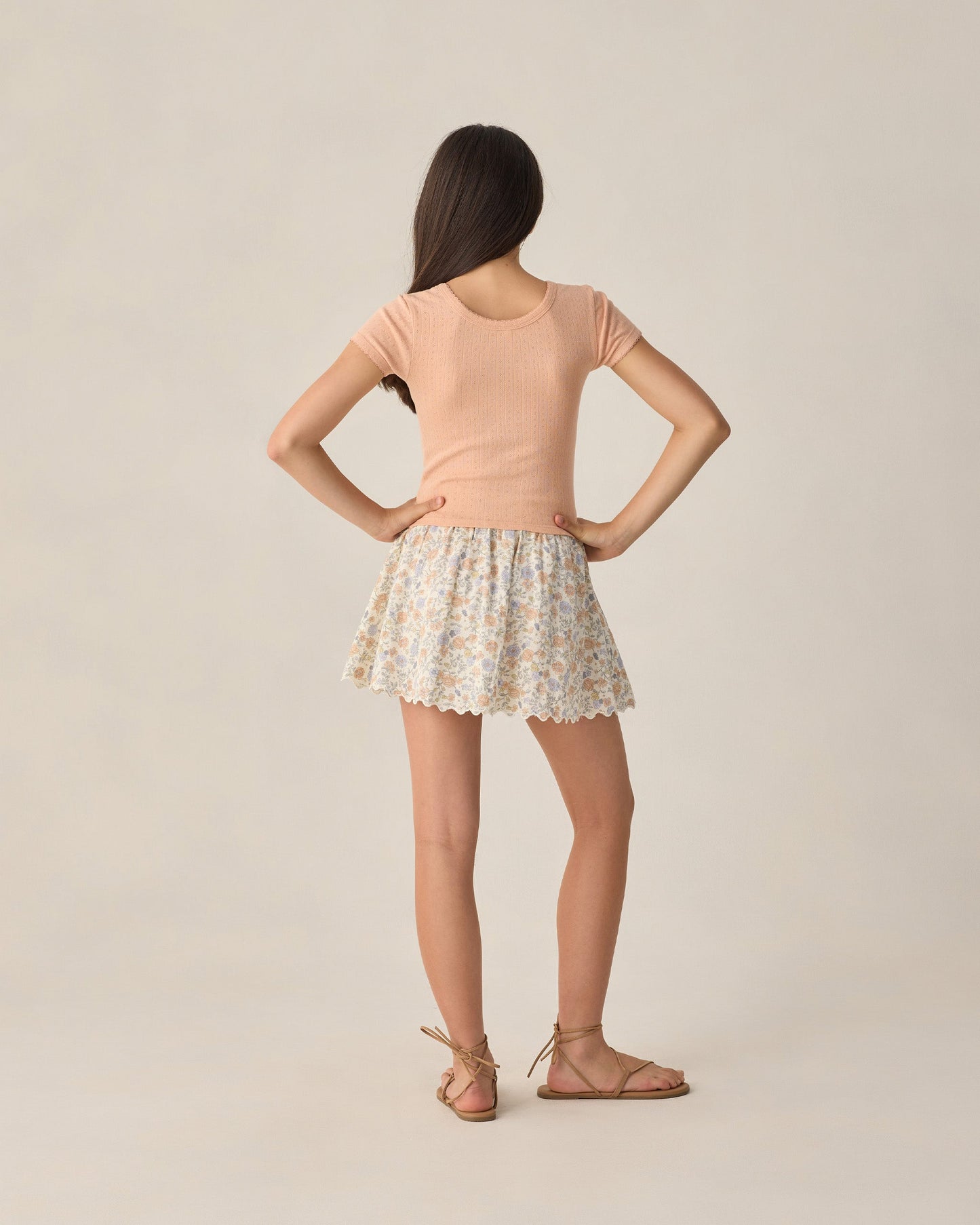 Teen Bloom Smocked V Mini Skirt