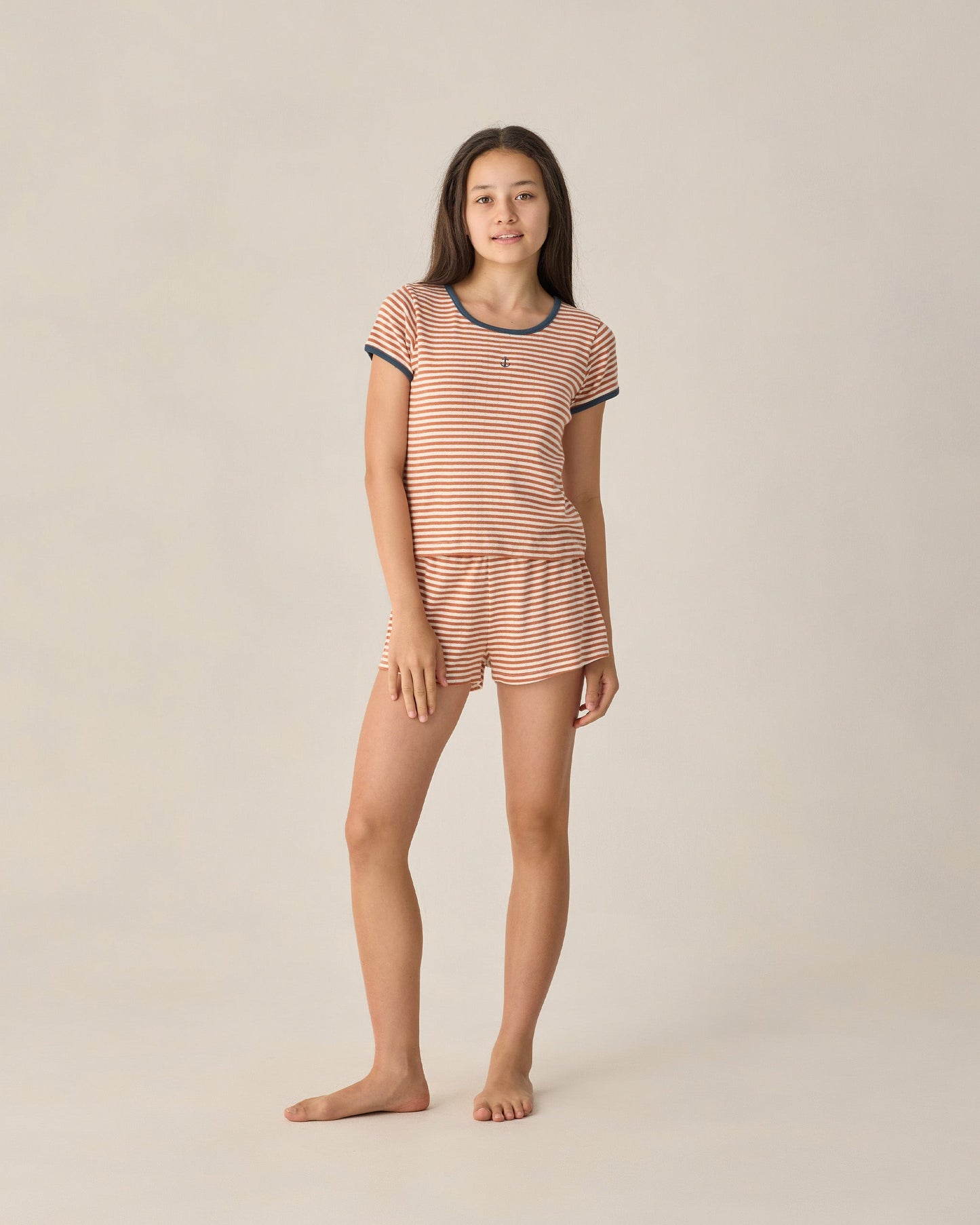 Teen Poppy Stripe Pointelle Tee