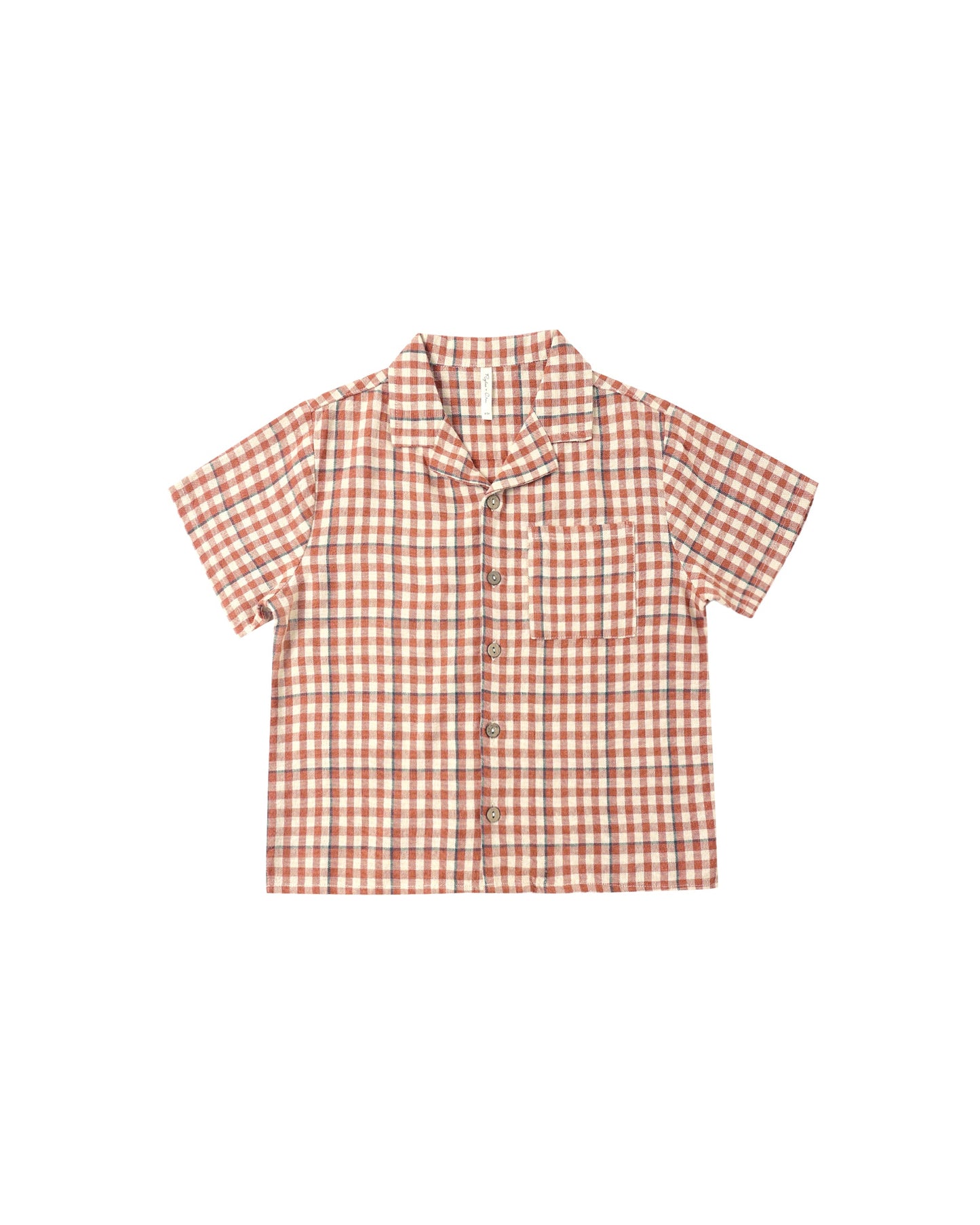 Poppy Gingham Lapel Collar Shirt