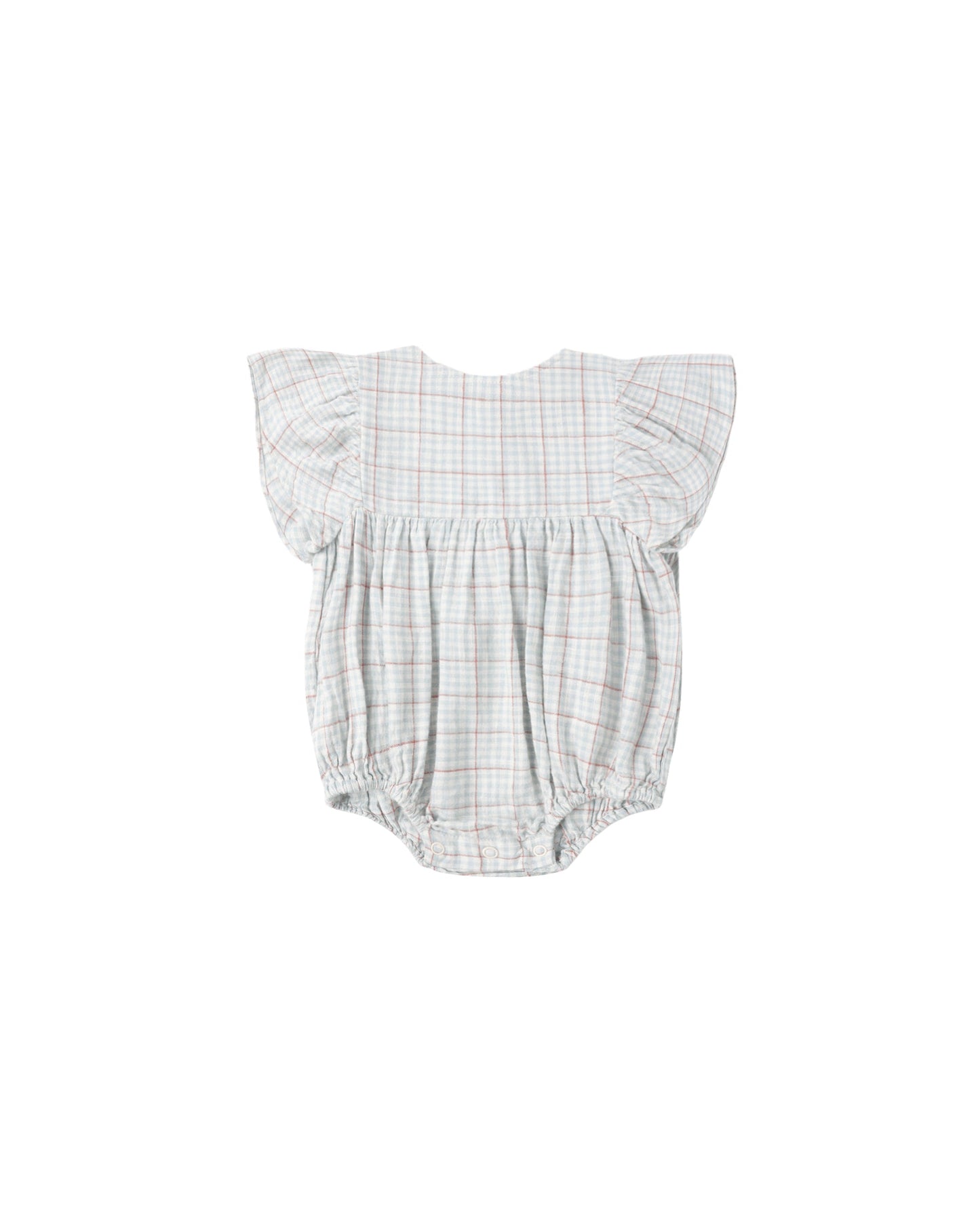 Light Blue Plaid Kalea Romper