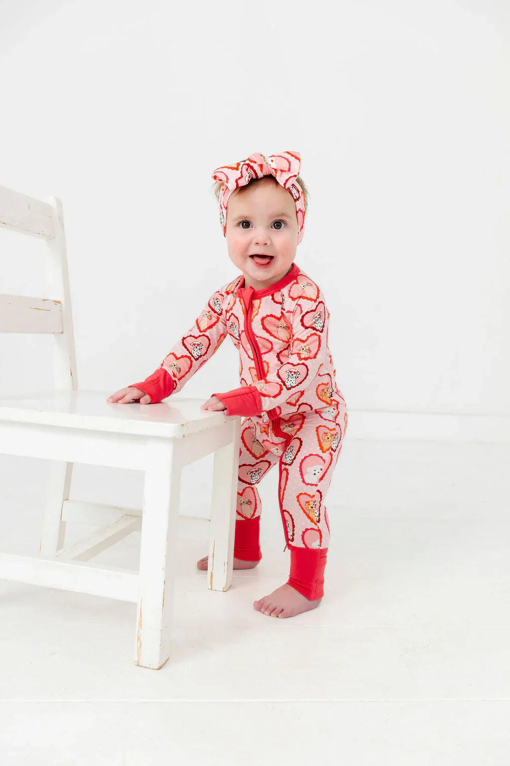 Pink Fur-Ever Valentine Zipper Romper