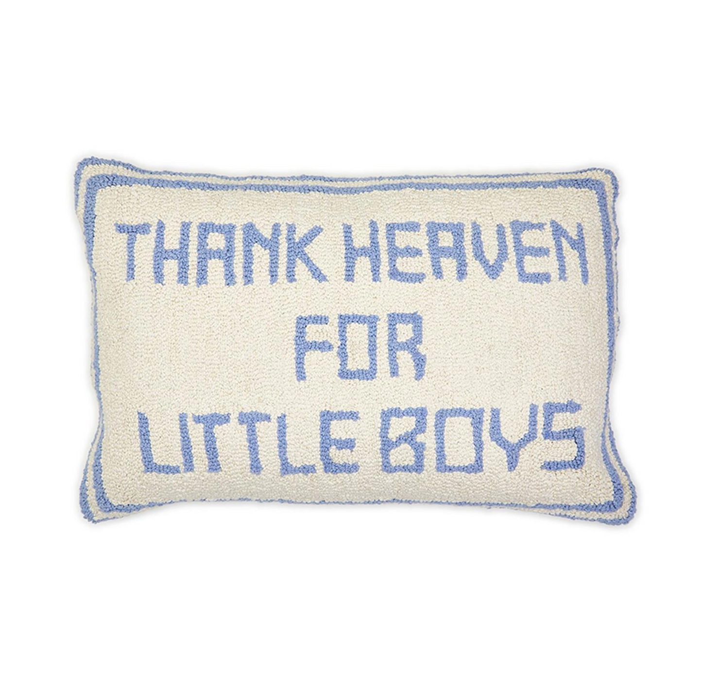 Two's Company - Thank Heaven for Little Boys Punch Embroidery Decorative Throw Pillow