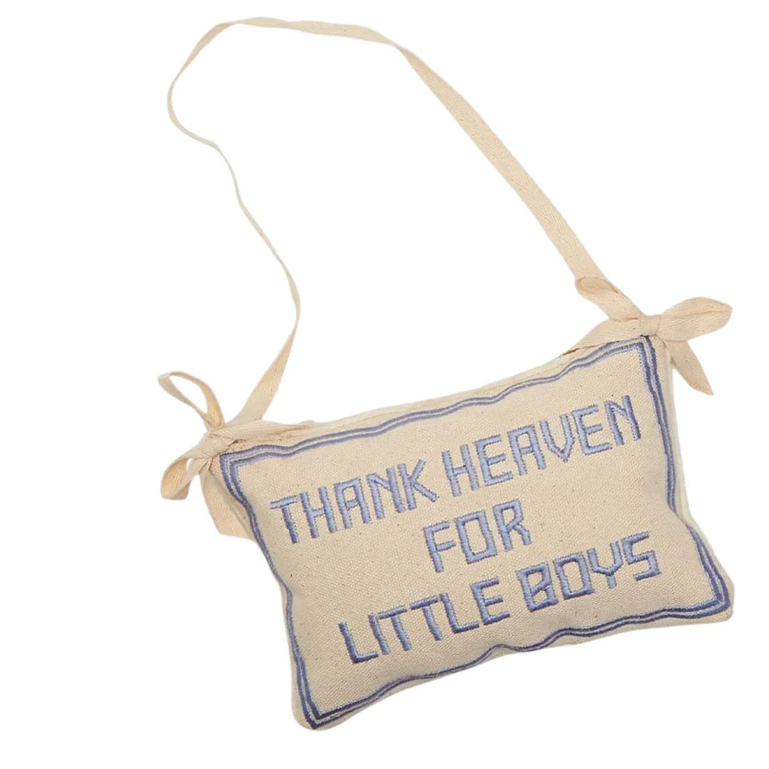 Thank Heaven Embroidered Pillow Door Hanger