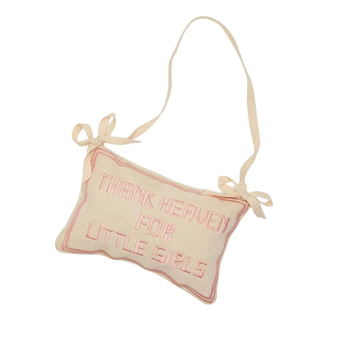 Thank Heaven Embroidered Pillow Door Hanger
