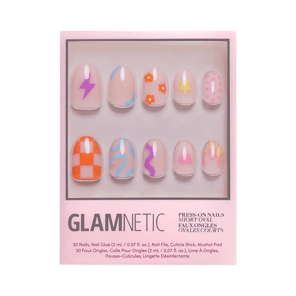 Wild Child Press-On Nails | Short Oval Multicolor