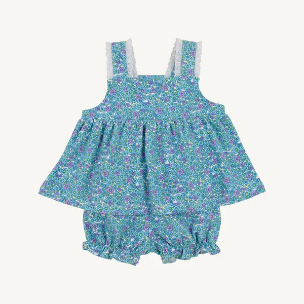 Fitzroy Floral with Worth Avenue White Babs Bloomer Set