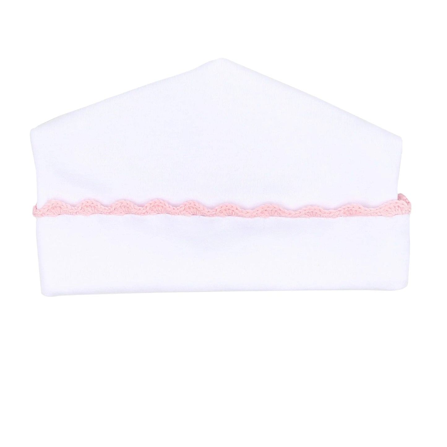 Baby Joy Pink Crochet Trim Hat