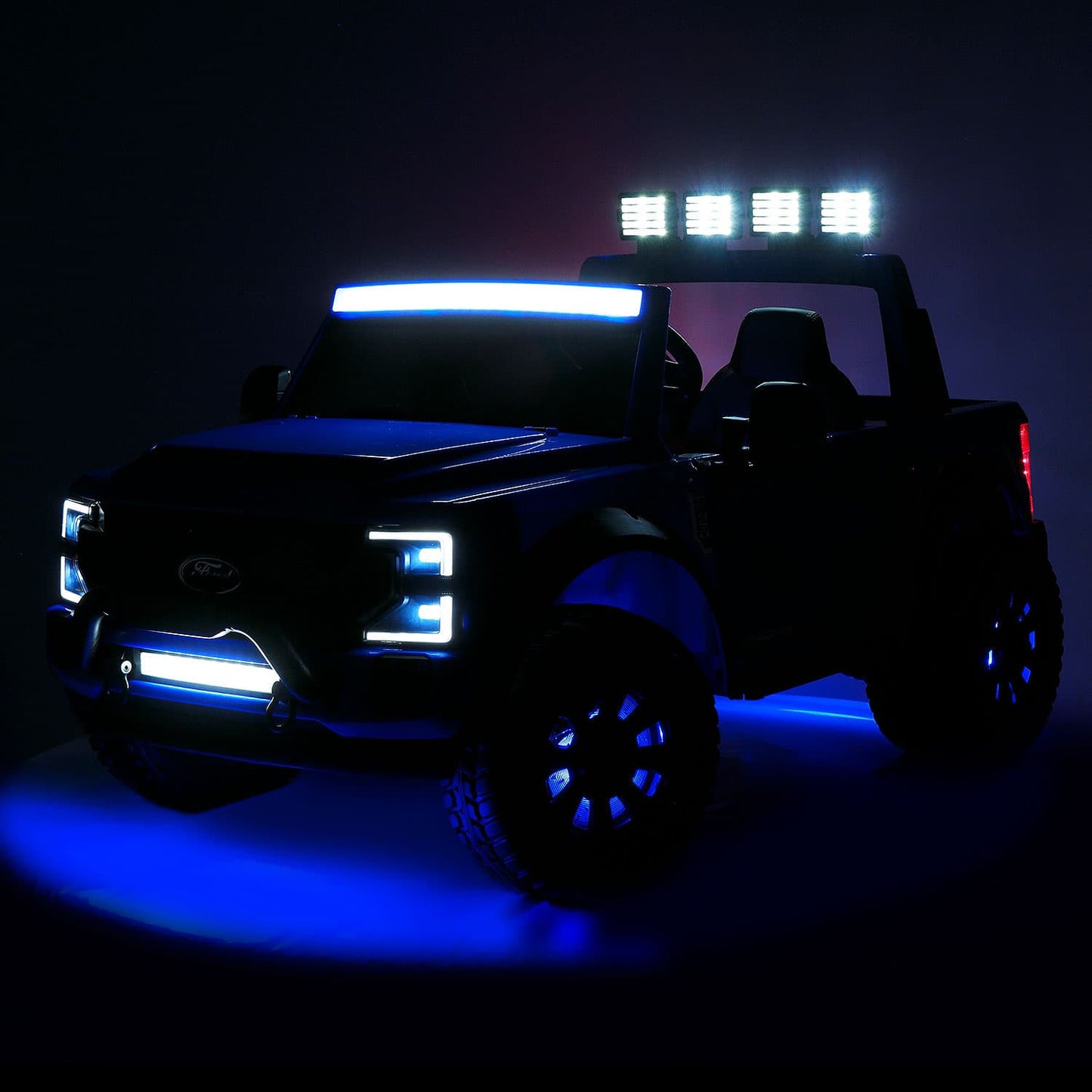 Ford F450 Custom Edition 24V Kids Ride-On Car Truck with R/C Parental Remote | Black
