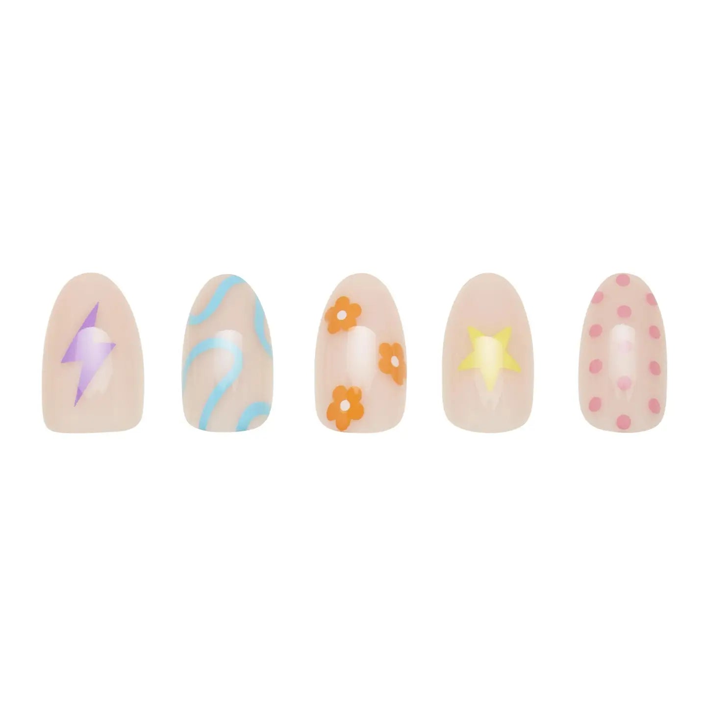 Wild Child Press-On Nails | Short Oval Multicolor