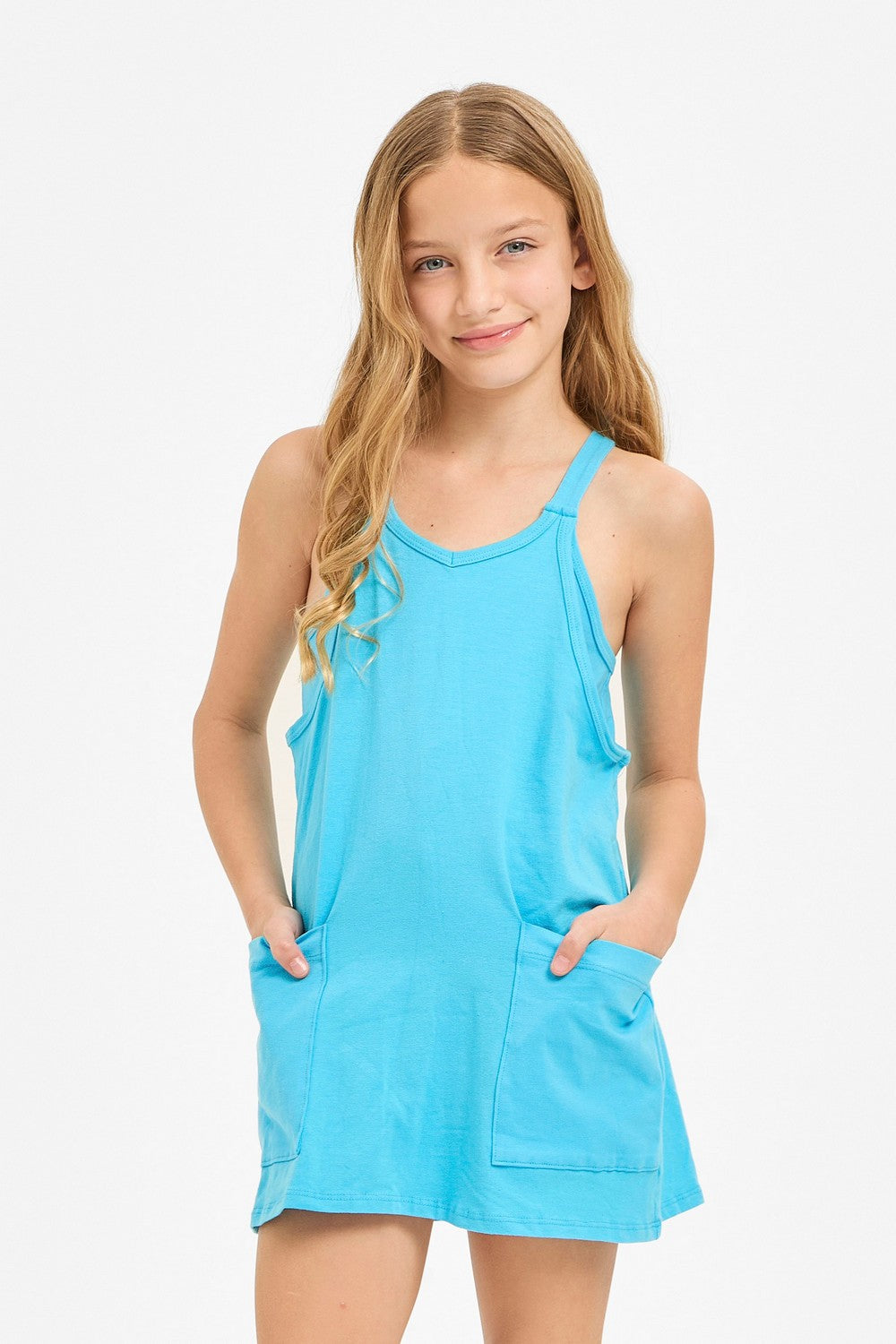 Aqua Romper Dress