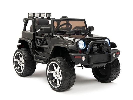 4WD Kids Battery Operated Ride On Truck with EVA Wheels and Remote Control - Black