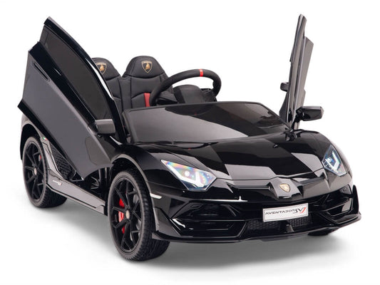 12V Lamborghini Aventador SVJ Kids Ride On Sports Car with Remote - Painted Black