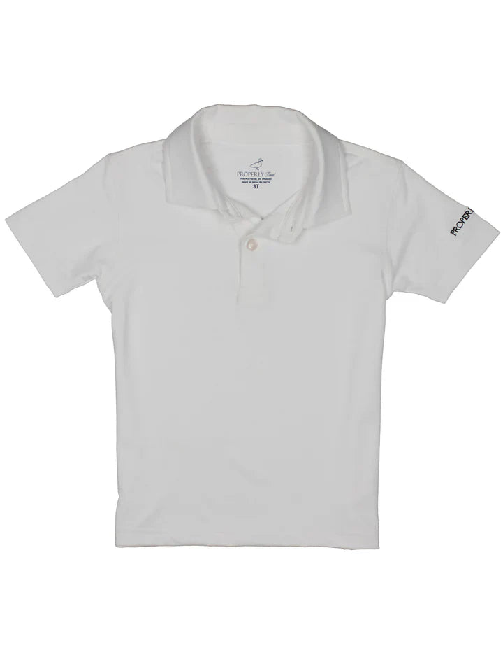 Boys White Academy Polo