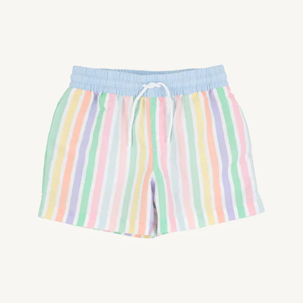 Southampton Stripe/Worth Ave White Tortola Swim Trunks
