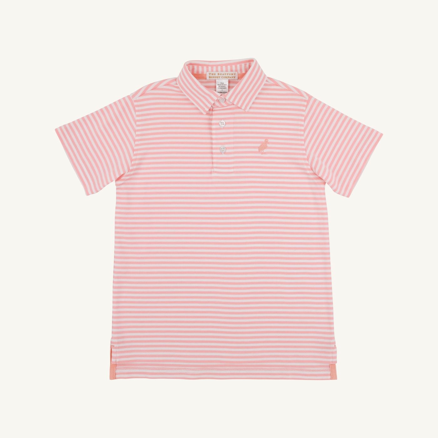 Sanibel Salmon Stripe/Pompano Peach Prim and Proper Polo