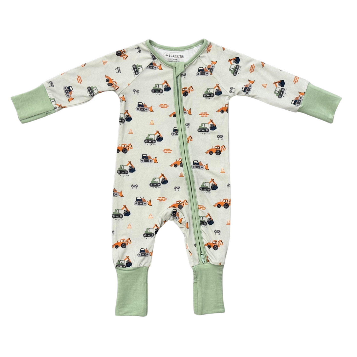 Construction Long Sleeve Zip Romper